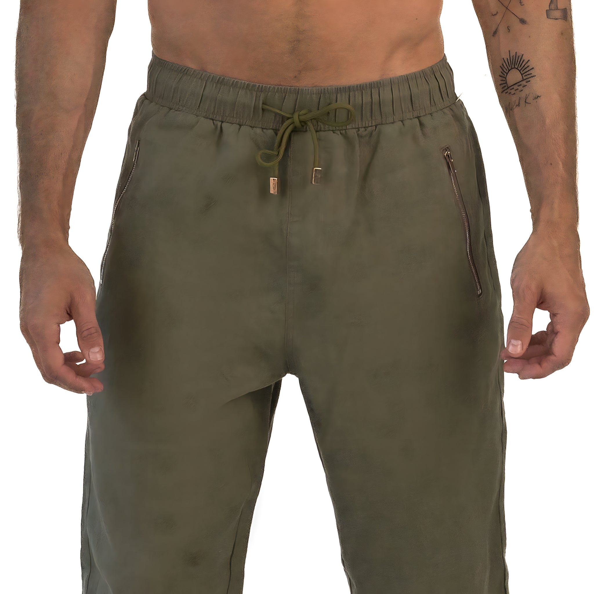 Linen Pants / Khaki Green
